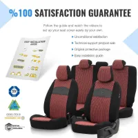 Καλύμματα Αυτοκινήτου Otom Smart Design Universal Ύφασμα / Δερματίνη Σετ Εμπρός / Πίσω 11 Τεμαχίων Μαύρο / Κόκκινο SLTSMT103-NZ