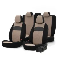 Καλύμματα Αυτοκινήτου Otom Smart Design Universal Ύφασμα / Δερματίνη Σετ Εμπρός / Πίσω 11 Τεμαχίων Μαύρο / Μπεζ SLTSMT106-NZ