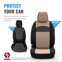 Καλύμματα Αυτοκινήτου Otom Smart Design Universal Ύφασμα / Δερματίνη Σετ Εμπρός / Πίσω 11 Τεμαχίων Μαύρο / Μπεζ SLTSMT106-NZ