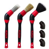 Βούρτσες - Πινέλα Καθαρισμού Detailing Pro Feral Κόκκινα Με Προσαρμογέα Γωνίας Σετ 3 Τεμάχια