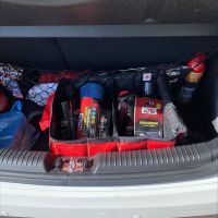 Θήκη Οργάνωσης Πορτ-Παγκάζ Αυτοκινήτου Πτυσσόμενη Με Φερμουάρ Και Τσέπες Looney Tunes Sylvester & Tweety 30x39x24cm Κόκκινη