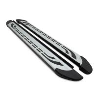 Πλαινά Σκαλοπάτια FABA (Silver-Black-183cm) 2 Τεμάχια Αλουμινίου Χωρίς Βάσεις