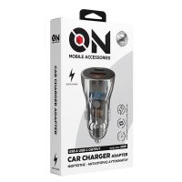 Φορτιστής Αναπτήρα Αυτοκινήτου Με 2 Θύρες Usb & USB-c 12-24V Διάφανος