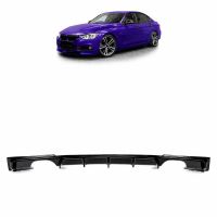 Diffuser Πίσω Προφυλακτήρα Για Bmw 3 F30/F31 11-19 M-Packet Μαύρο Γυαλιστερό Με 2 Διπλές Τρύπες Εξάτμισης Αριστερά & Δεξιά Από Abs Πλαστικό 1 Τεμάχιο