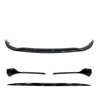 Μπροστινό Spoiler Για Mercedes-Benz A-Class W177 18-23 Hatchback / Sedan Amg Line Γυαλιστερό Μαύρο 3 Τεμάχια