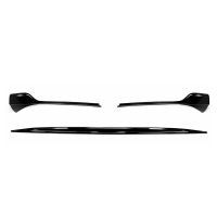 Μπροστινό Spoiler Για Mercedes-Benz A-Class W177 18-23 Hatchback / Sedan Amg Line Γυαλιστερό Μαύρο 3 Τεμάχια