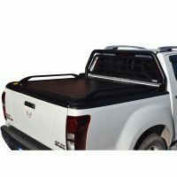 ΚΑΠΑΚΙ ΚΑΡΟΤΣΑΣ ΡΟΛΟ ΑΛΟΥΜΙΝΙΟΥ ΜΕ ΒΑΡΕΟΣ ΤΥΠΟΥ BLACK-INOX ROLL-BAR, ΑΨΙΔΑ ΤΖΑΜΙΟΥ ΚΑΙ ΚΟΥΠΑΣΤΕΣ TEK 2 MAX 9080 ROLL+RB 403BL-INOX+KOUP 115BL ISUZU D-MAX 2012+ & 2016+