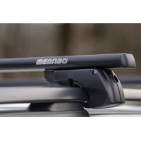 MENABO ΜΠΑΡΕΣ ΟΡΟΦΗΣ ΑΛΟΥΜΙΝΙΟΥ SHERMAN BLACK 120 cm ΣΕ ΜΑΥΡΟ ΧΡΩΜΑ ΓΙΑ Kia Stonic 5 doors 2017> ΜΕ RAISED RAILS (Παράλληλες Μπάρες με Κενό) - 2 ΤΕΜ. (12280/MB)