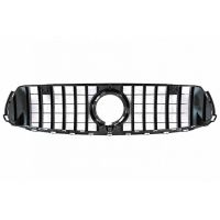 Μάσκα Για Mercedes-Benz GLC-Class X253 19+ Facelift Amg Line GTR Panamericana Honeycomb Design Μαύρη Γυαλιστερή