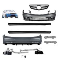 Body Kit Για Mercedes-Benz C-Class W204 07-14 C63 Facelift Amg Look Black Edition Με Μάσκα & Μπούκες Εξάτμισης