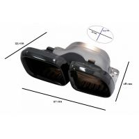 Μπούκες Εξάτμισης Για Mercedes-Benz C-Class W205 / E-Class W213 / S-Class W222 / GLE C292 / GLE W166 / GLC W253 Amg Look Black Edition 2 Τεμάχια