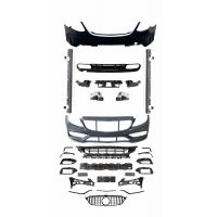 Body Kit Για Mercedes-Benz C-Class W205 14-20 Sedan Amg C63s Facelift Look Με Μάσκα & Μπούκες Black Edition