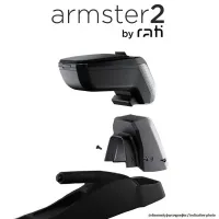 Rati - Ολοκληρωμένος Τεμπέλης Armster 2 για Fiat Grande Panda Electric / Hybrid 2024 > με Αποσπώμενη Τσέπη από Πλαστικό και Δερματίνη σε Μαύρο Χρώμα με Αντάπτορα Τοποθέτησης - 1 Σετ (V01944+V01563)