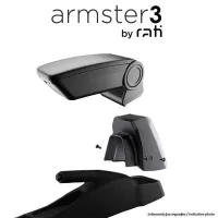 Rati - Ολοκληρωμένος Τεμπέλης Armster 3 για Fiat Grande Panda Electric / Hybrid 2024 > από Πλαστικό και Vegan Δέρμα σε Μαύρο Χρώμα με Αντάπτορα Τοποθέτησης - 1 Σετ (V01944+V01566)
