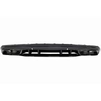 Diffuser Πίσω Προφυλακτήρα Για Mercedes-Benz C-Class W205 14-20 Sedan Amg 63 Look Με Μαύρες Μπούκες