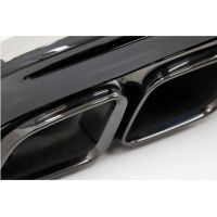 Diffuser Πίσω Προφυλακτήρα Για Mercedes-Benz C-Class W205 14-20 Sedan Amg 63 Look Με Μαύρες Μπούκες