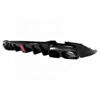 Diffuser Πίσω Προφυλακτήρα Για Mercedes-Benz E-Class W213 16-19 Με Amg Line Προφυλακτήρα Μαύρο Brabus Look Με Μαύρες Μπούκες