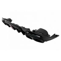 Diffuser Πίσω Προφυλακτήρα Για Mercedes-Benz E-Class W213 16-19 Με Amg Line Προφυλακτήρα Μαύρο Brabus Look Με Μαύρες Μπούκες