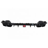 Diffuser Πίσω Προφυλακτήρα Για Mercedes-Benz E-Class W213 16-19 Με Amg Line Προφυλακτήρα Μαύρο Brabus Look Με Μαύρες Μπούκες