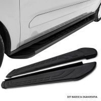 Πλαινά Σκαλοπάτια Με Βάσεις Για Fiat Fullback 2016-2019 / Mitsubishi L200 2005-2015 FABA Black 183cm 2 Τεμάχια Αλουμινίου