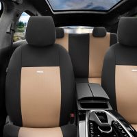 Καλύμματα Αυτοκινήτου Otom Flex Design Universal Βαμβακερό Ύφασμα Rachel Σετ Εμπρός / Πίσω 10 Τεμαχίων Μαύρο / Μπεζ FLX-103