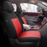 Καλύμματα Αυτοκινήτου Otom Flex Design Universal Βαμβακερό Ύφασμα Rachel Σετ Εμπρός / Πίσω 10 Τεμαχίων Μαύρο / Κόκκινο FLX-104