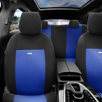 Καλύμματα Αυτοκινήτου Otom Flex Design Universal Βαμβακερό Ύφασμα Rachel Σετ Εμπρός / Πίσω 10 Τεμαχίων Μαύρο / Μπλε FLX-107