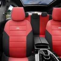 Καλύμματα Αυτοκινήτου Otom One Design Universal Βαμβακερό Ύφασμα Rachel Σετ Εμπρός / Πίσω 10 Τεμαχίων Μαύρο / Κόκκινο ONE-104