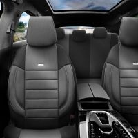 Καλύμματα Αυτοκινήτου Otom Pro Design Universal Βαμβακερό Ύφασμα Rachel / Δερματίνη Σετ Εμπρός / Πίσω 11 Τεμαχίων Μαύρο PRO-101