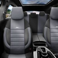 Καλύμματα Αυτοκινήτου Otom Pro Design Universal Βαμβακερό Ύφασμα Rachel / Δερματίνη Σετ Εμπρός / Πίσω 11 Τεμαχίων Μαύρο / Γκρι PRO-102