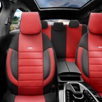 Καλύμματα Αυτοκινήτου Otom Pro Design Universal Βαμβακερό Ύφασμα Rachel / Δερματίνη Σετ Εμπρός / Πίσω 11 Τεμαχίων Μαύρο / Κόκκινο PRO-103