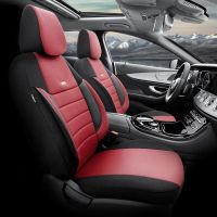 Καλύμματα Αυτοκινήτου Otom Pro Design Universal Βαμβακερό Ύφασμα Rachel / Δερματίνη Σετ Εμπρός / Πίσω 11 Τεμαχίων Μαύρο / Μπορντό PRO-105