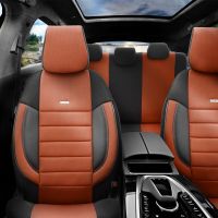 Καλύμματα Αυτοκινήτου Otom Pro Design Universal Βαμβακερό Ύφασμα Rachel / Δερματίνη Σετ Εμπρός / Πίσω 11 Τεμαχίων Μαύρο / Καμηλό PRO-106