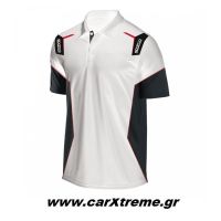 Sparco Μπλούζα Polo Skid 01265BINR Λευκό