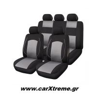 Κάλυμμα Καθίσματος Full Set Cover Plus 3 Polyester - Mesh Μαύρο/Γκρι 11 τεμ