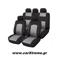 Κάλυμμα Καθίσματος Full Set Cover Plus 3 Polyester - Mesh Μαύρο/Γκρι 11 τεμ