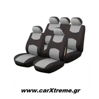 Κάλυμμα Καθίσματος Cover Plus 1 Full Set 11 τεμ  Polyester Μαύρο/Γκρι