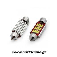 Λαμπάκια Πλαφονιέρας 36mm 12/24V 2,9W 5600K 12LED CANBUS FESTOON Λευκό 2 τεμ
