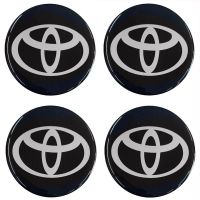 TOYOTA ΑΥΤΟΚΟΛΛΗΤΑ ΣΗΜΑΤΑ ΖΑΝΤΩΝ 5,5 cm ΜΑΥΡA ΜΕ ΕΠΙΚΑΛΥΨΗ ΣΜΑΛΤΟΥ  - 4 ΤΕΜ.