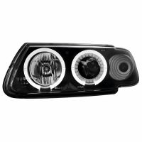 Μπροστινά Φανάρια Set Για Citroen Saxo 96-99 Angel Eyes Μαύρα H1/H1 Sonar