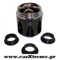 Φιλτροχοάνη αυτοκινήτου Carbon με 3 προσαρμογείς  130Χ155mm