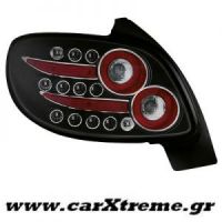 Φανάρι Πίσω Μαύρο Led Peugeot 206 98-09