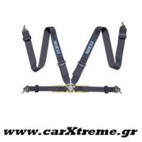 Ζώνη Racing 4 Point Ηarness Μαύρη με Ρυθμιστή από Ατσάλι Sparco