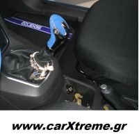 Λεβιές ταχυτήτων Momo χρώμιο με μπλε δέρμα