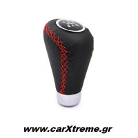 Πόμολο δέρμα με ταχύτητες Νίκελ Elegance