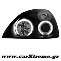Εμπρός Φανάρι Αυτοκινήτου Μαύρο Για Renault Clio MK3 01-05