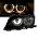 Μπροστινά Φανάρια Set Για Bmw 3 E46 Sedan/Caravan 01-05 Angel Eyes Μαύρα H7/H7 Με Μοτέρ Depo