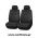 Κάλυμμα Καθίσματος Front Pair Cover Plus 4 Polyester - Piping Μαύρο/Γκρι 6 τεμ