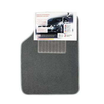 Πατάκια Αυτοκινήτου Universal Μοκέτα Luxury Γκρι 2 Τεμάχια