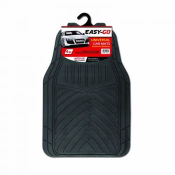 Πατάκια Αυτοκινήτου Universal Από Λάστιχο Easy Go Μαύρα 4 Τεμάχια